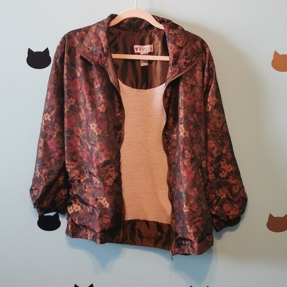 Vintage 90s Lavon Bomber Jacket Floral Khaki Large - Picture 3 of 7